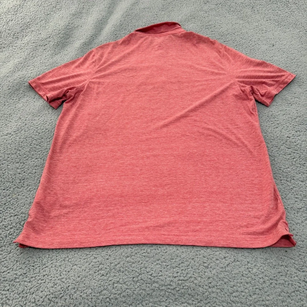 Banana Republic Polo Shirt Mens XL Vintage Wash Red Heathered Short Sleeve